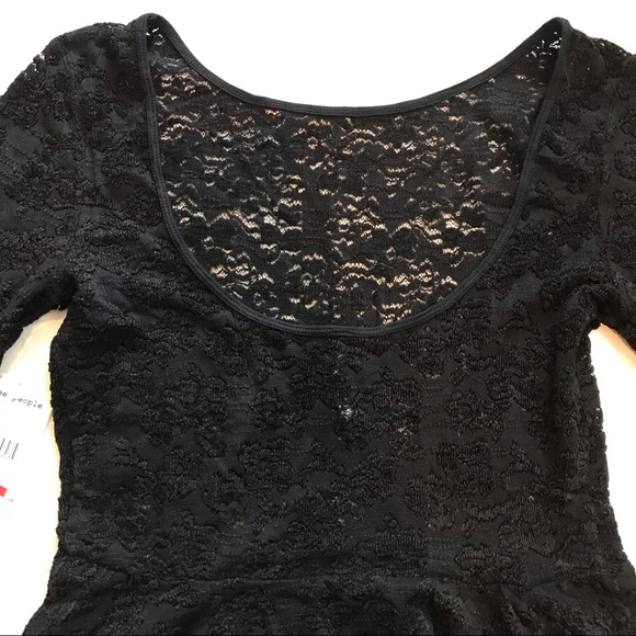 NWT Free People Lace Peplum Scoop Back Top - Picture 10 of 10